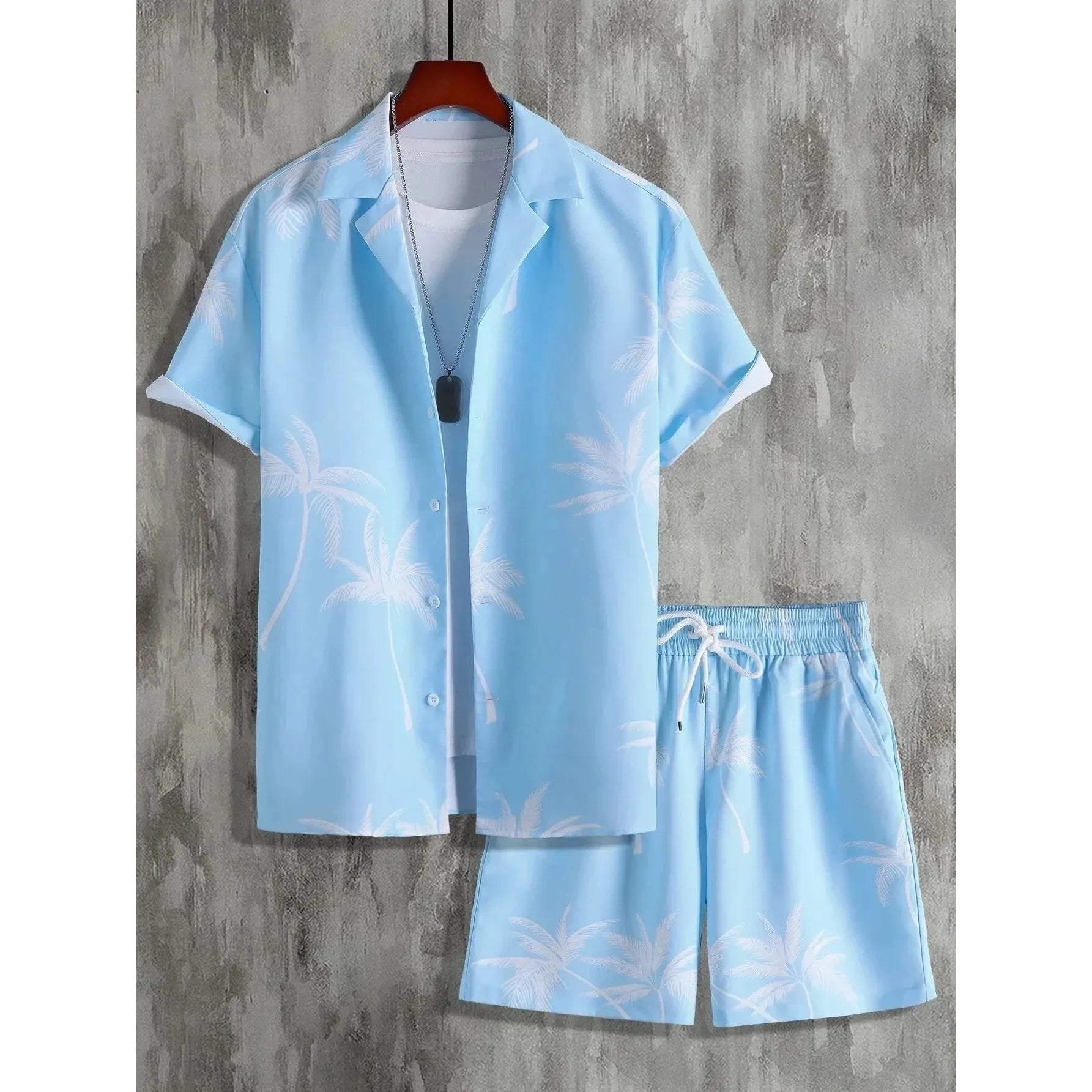 Erik Set - Herren Casual Hawaiian Sommer Zweiteiliges Set Elegare