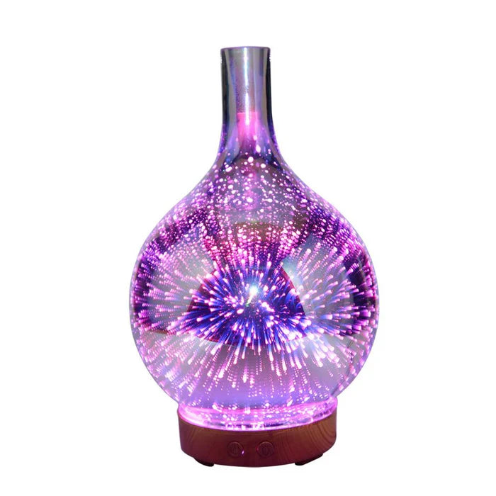Aromadiffusor mit 3D-Glasdesign – LED-Farbwechsel & Duftölfunktion