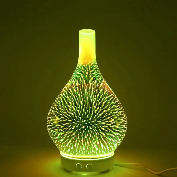 Aromadiffusor mit 3D-Glasdesign – LED-Farbwechsel & Duftölfunktion