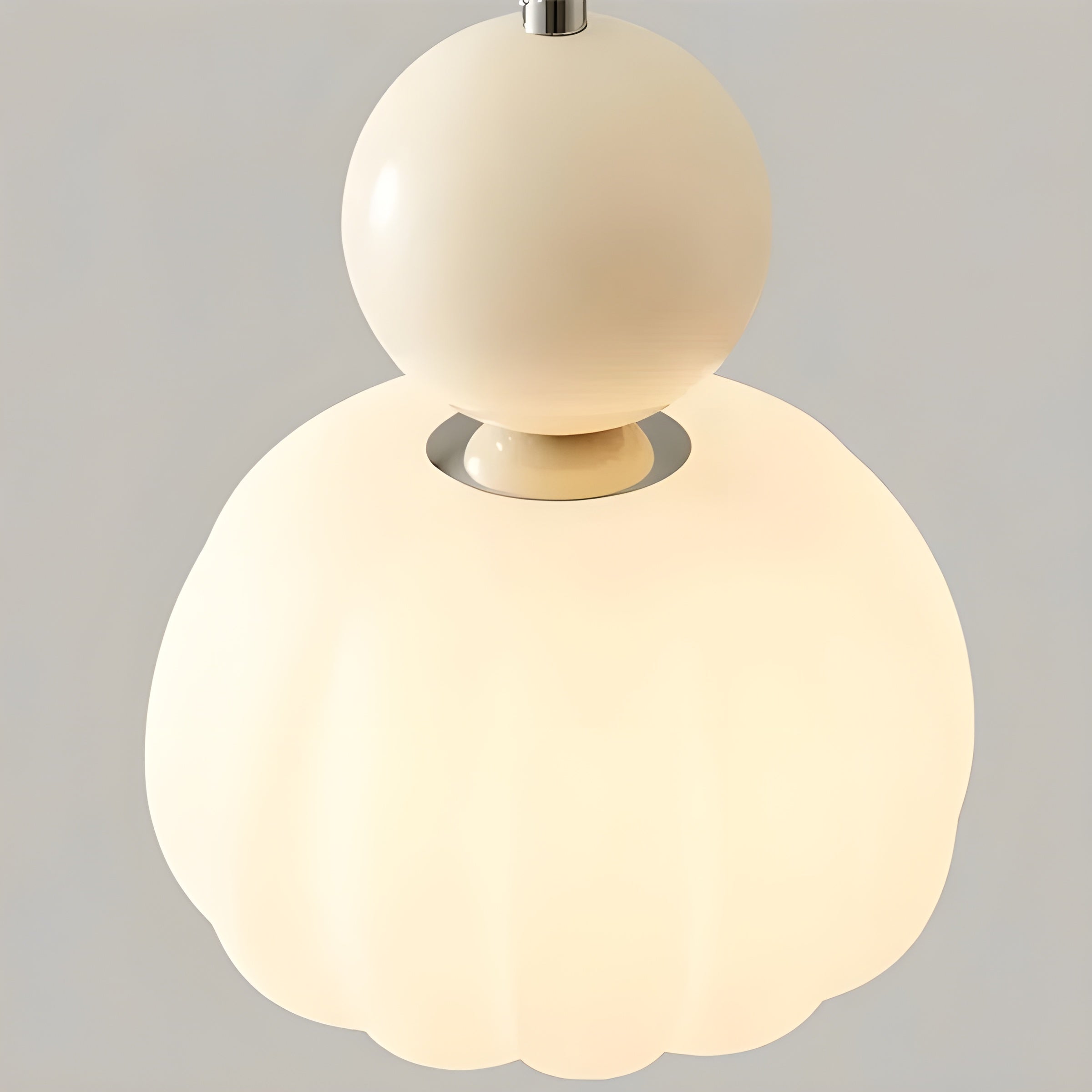 LumiPumpkin Light – Moderne Cremefarbene Pendelleuchte im Kürbis-Design
