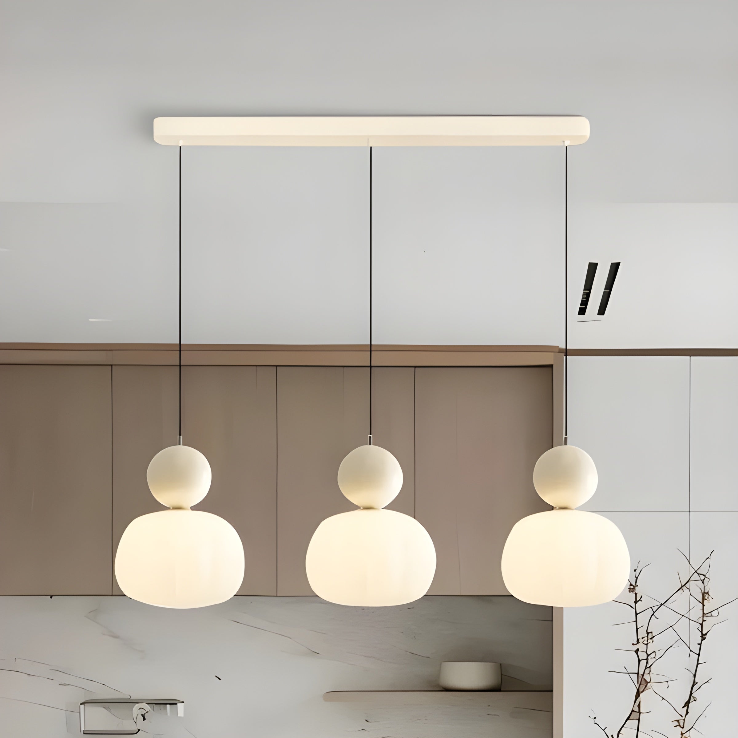 LumiPumpkin Light – Moderne Cremefarbene Pendelleuchte im Kürbis-Design