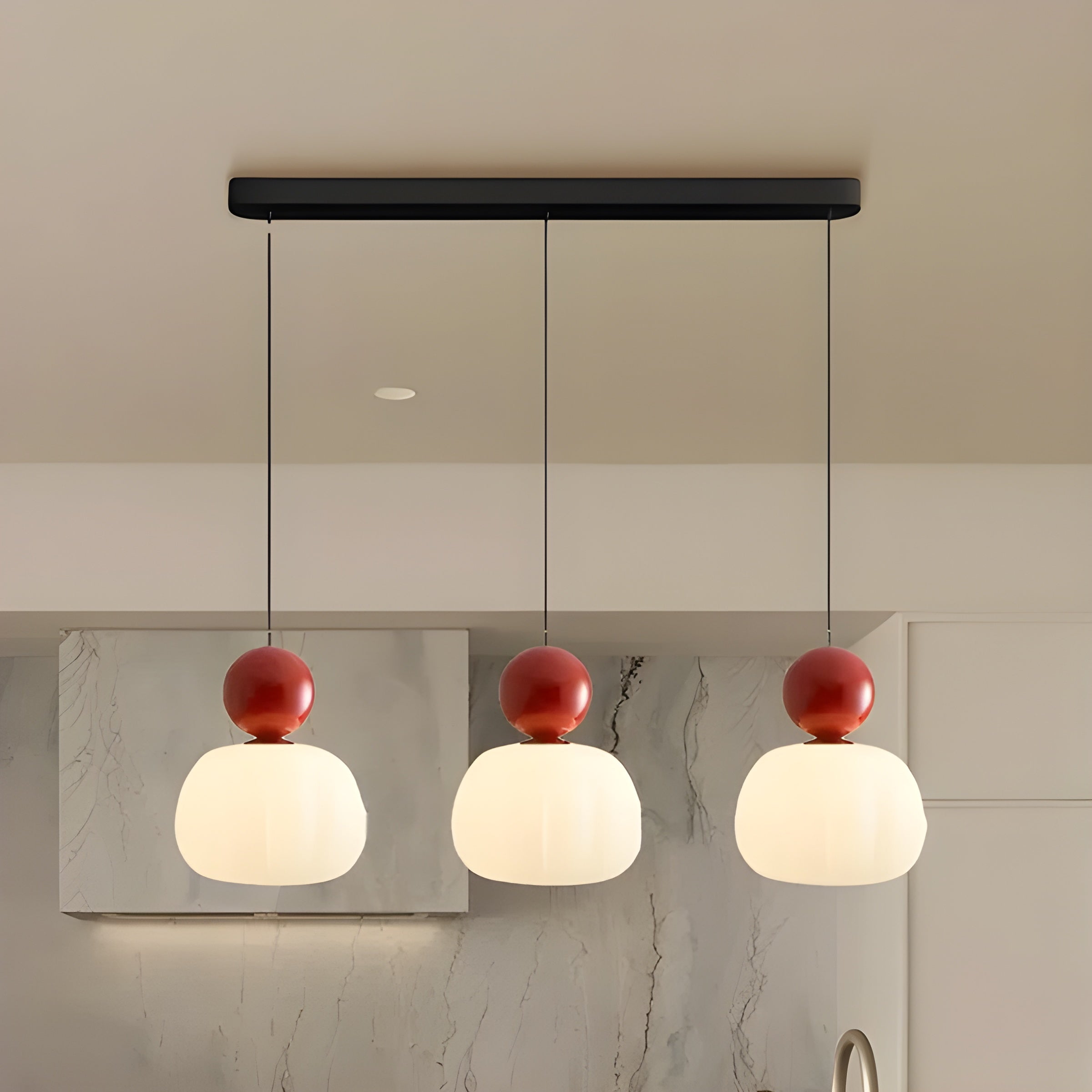 LumiPumpkin Light – Moderne Cremefarbene Pendelleuchte im Kürbis-Design