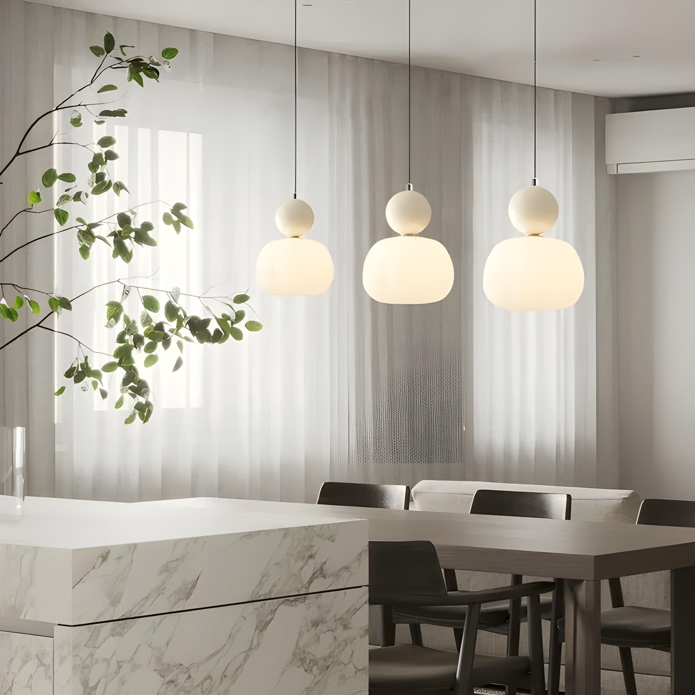 LumiPumpkin Light – Moderne Cremefarbene Pendelleuchte im Kürbis-Design