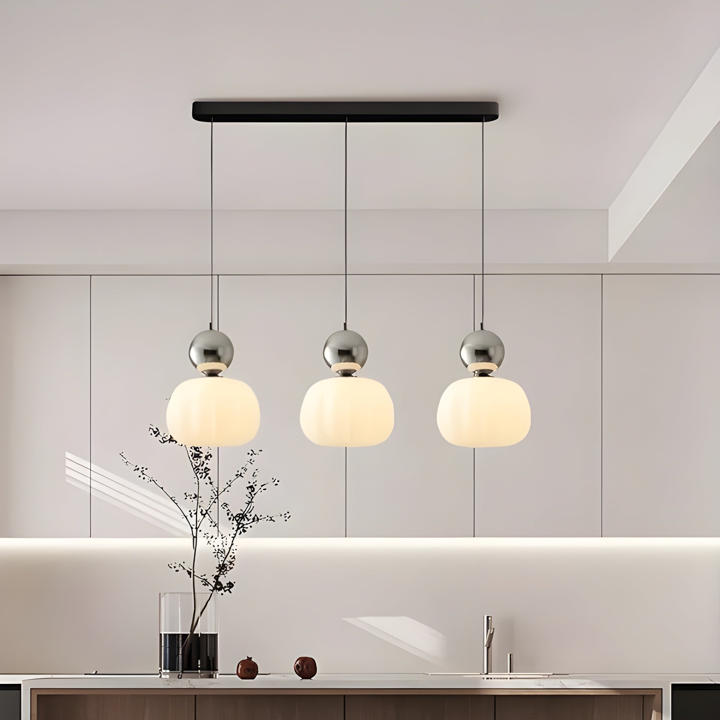 LumiPumpkin Light – Moderne Cremefarbene Pendelleuchte im Kürbis-Design