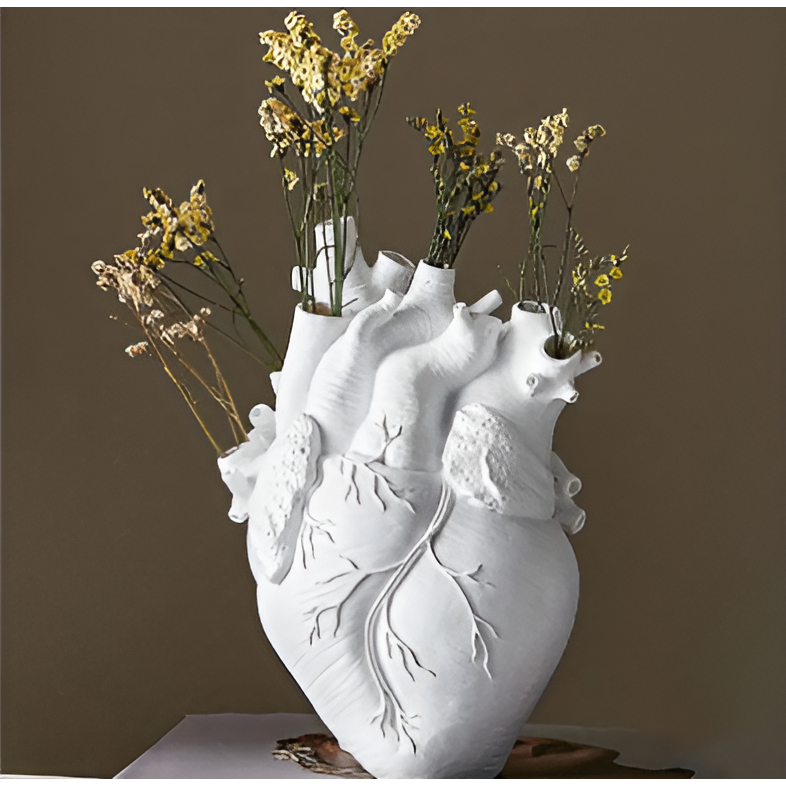 BloomHeart Vase - Elegante Griechisch Inspirierte Herzförmige Trockenblumenvase - Elegare