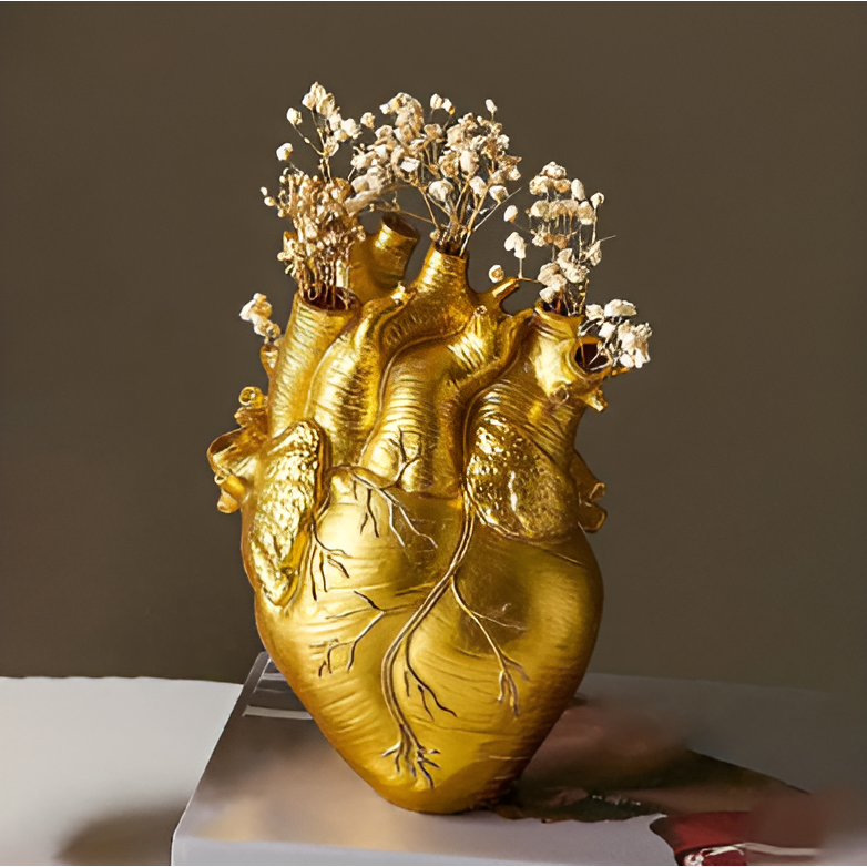 BloomHeart Vase - Elegante Griechisch Inspirierte Herzförmige Trockenblumenvase - Elegare