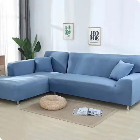 Einfarbige Sofa Bezüge Lassen Sie Ihr Wohnzimmer in Blau Erstrahlen - Elegare