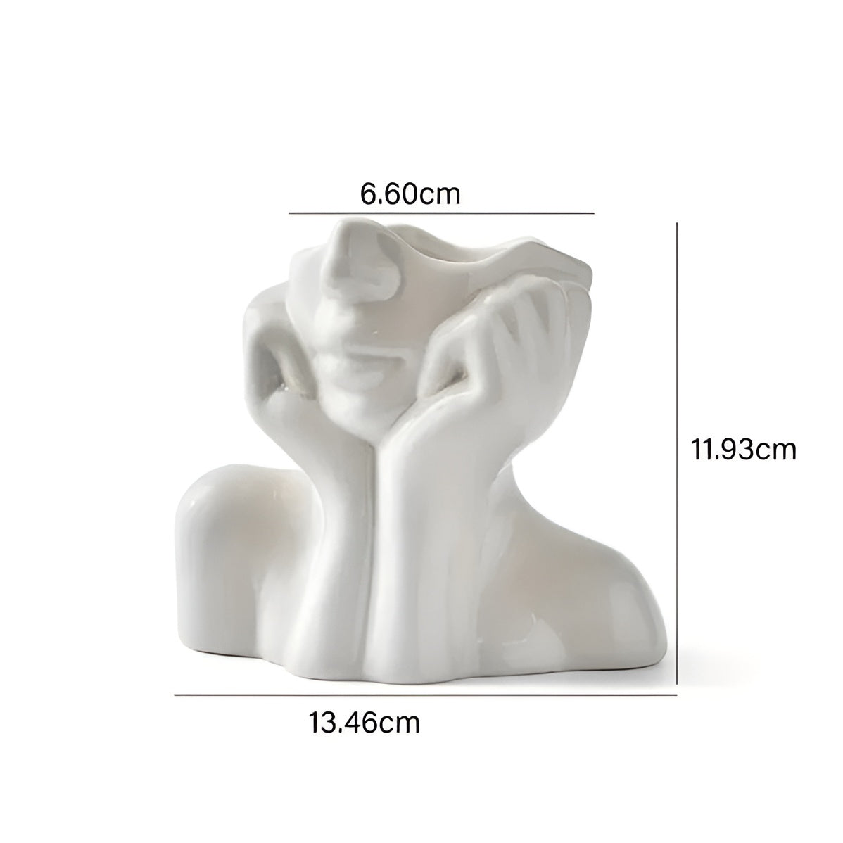 Keramikvase mit Gesichtsmotiv – Elegante Wohnraumdeko | Ideal für Tische & Sideboards