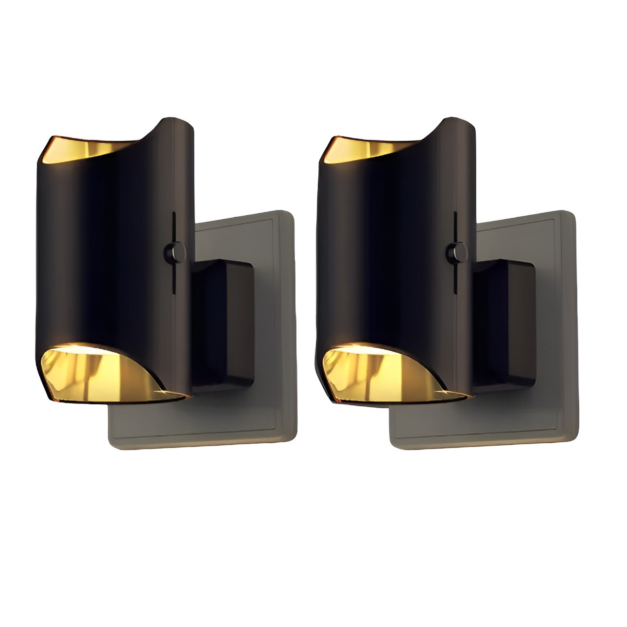 2er Set LED Wandleuchten mit Stecker –Dimmbare Wandleuchten im Modernen Schwarz-Kupfer Look | Perfekt für Schlafzimmer & Flur