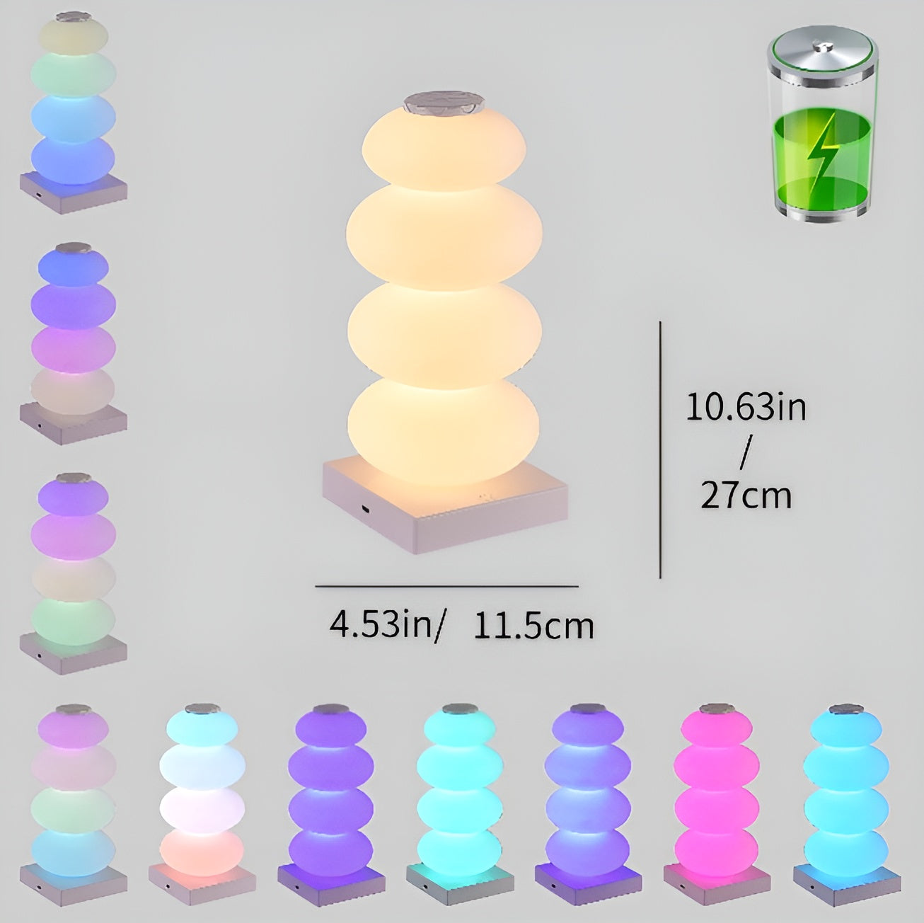 Nachttischlampe – Dimmbare RGB LED mit 16 Farben | Touch-Steuerung & Stimmungsvolle Beleuchtung