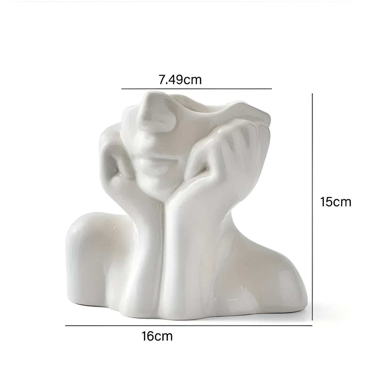 Keramikvase mit Gesichtsmotiv – Elegante Wohnraumdeko | Ideal für Tische & Sideboards