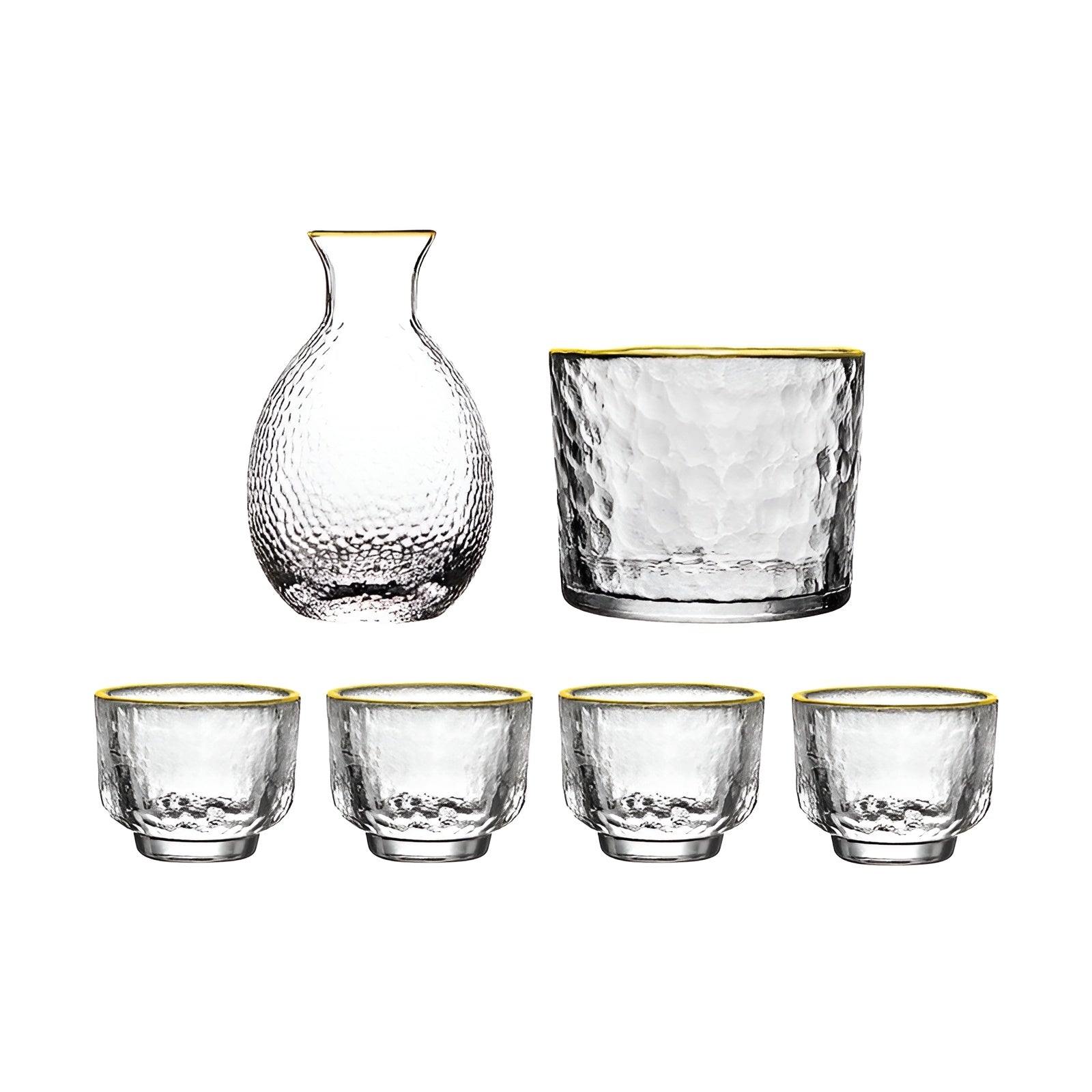 Japanisches Sake-Set aus Glas – Elegante Karaffe mit Bechern | Perfekt für Wein, Whisky & Likör