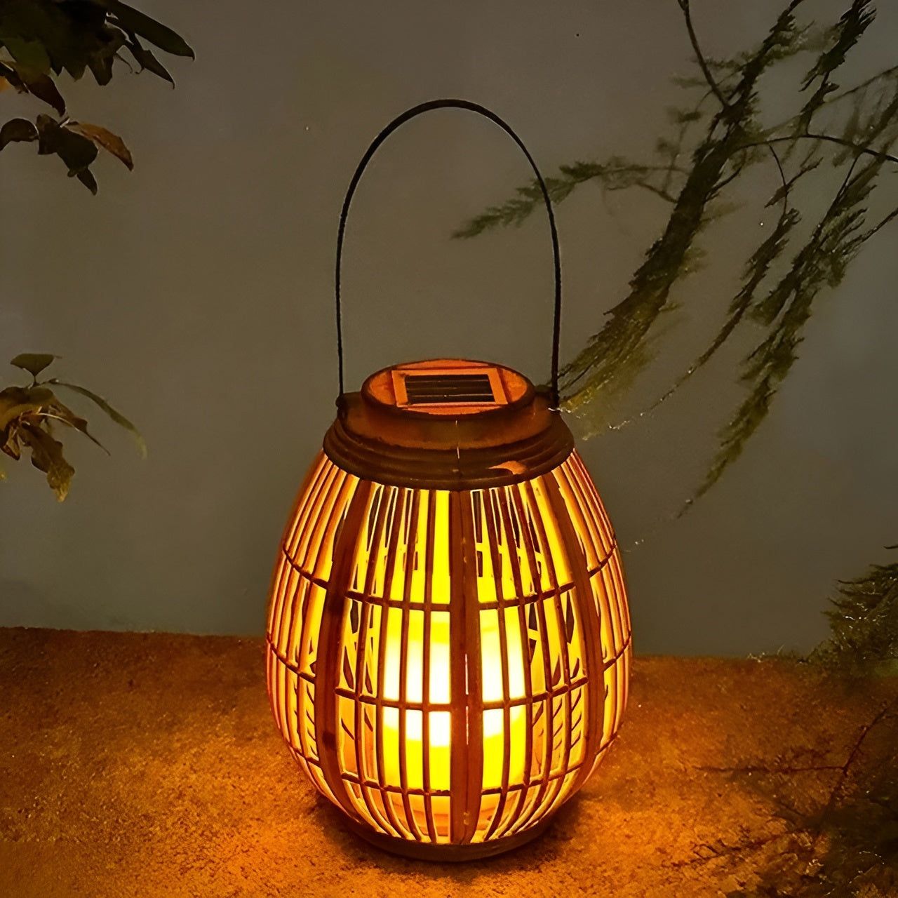 RattanBreeze Light - Kreative Rattan Solar Garten Deko Lampe Elegare