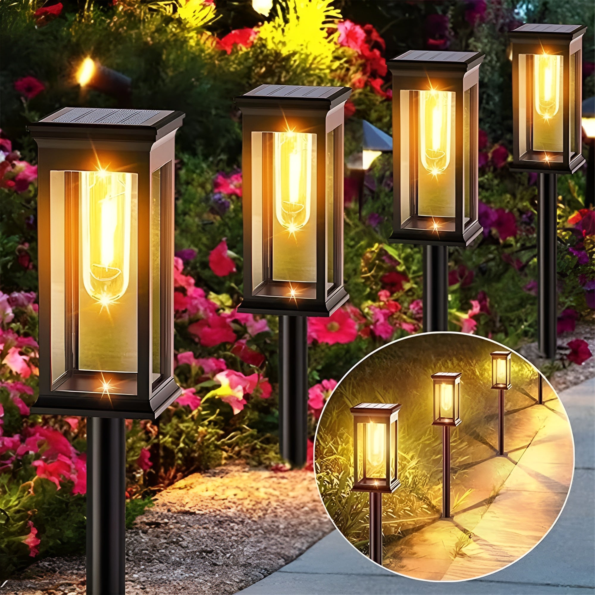 Solar Gartenleuchte – Dekoratives Licht für eine Gemütliche Atmosphäre | Perfekt für Terrasse und Garten