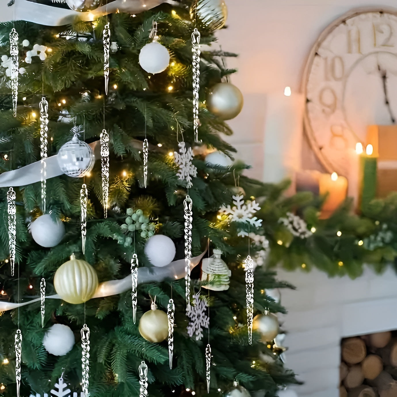 Kristall-Eiszapfen Anhänger – Elegante Weihnachtsdeko | Glänzend und Luxuriös