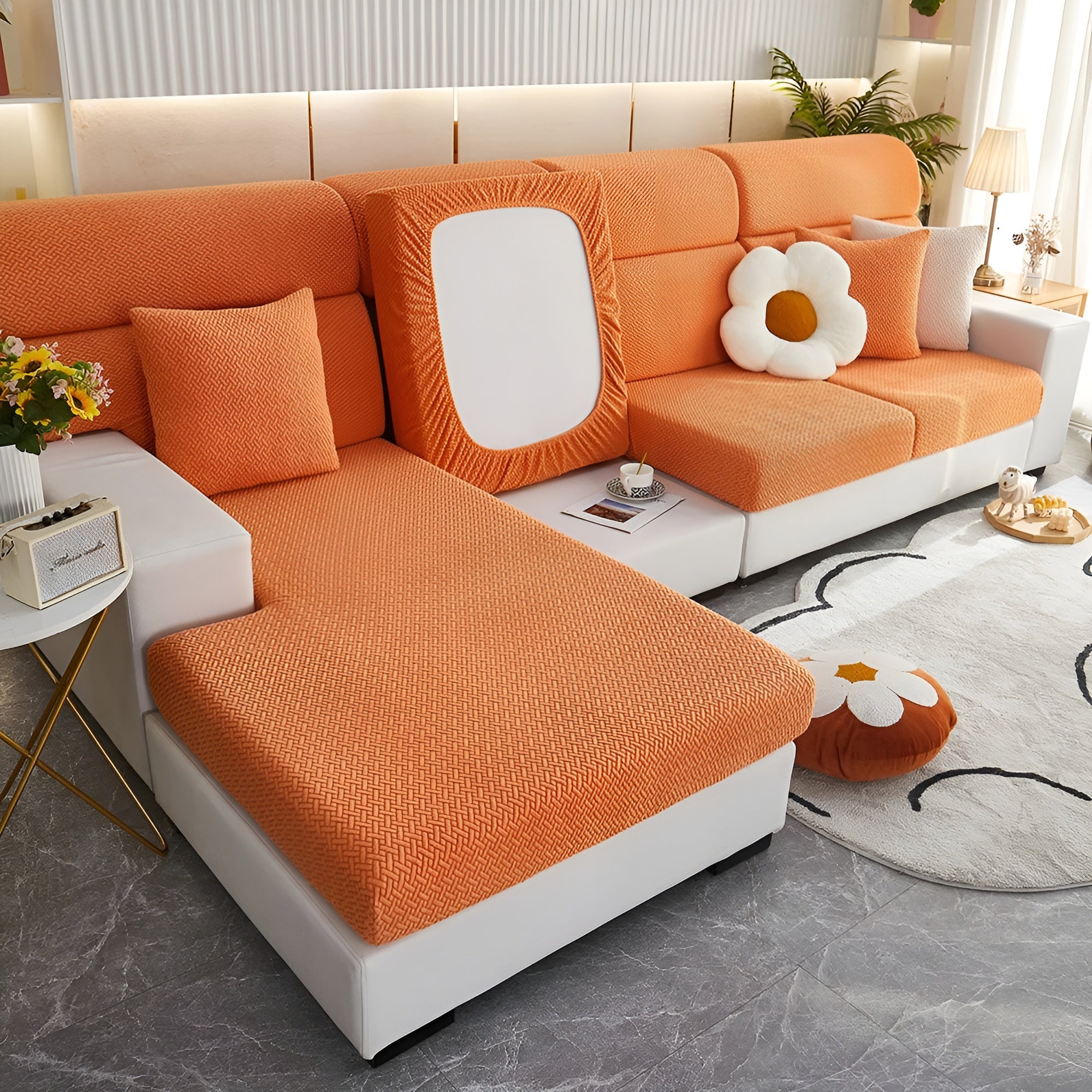 Elastische Sofahülle – Wasserabweisend und Passgenau | Schützender Bezug aus Stretchstoff