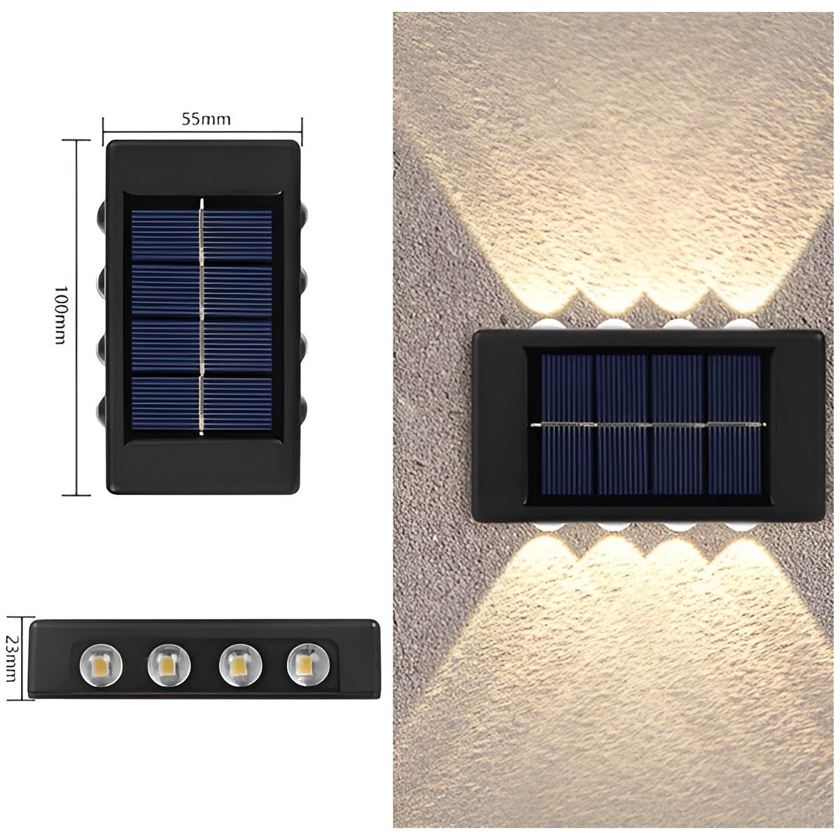 SolarBright Light - Double Head Waterproof Solar Powered Outdoor Wall Light Elegare