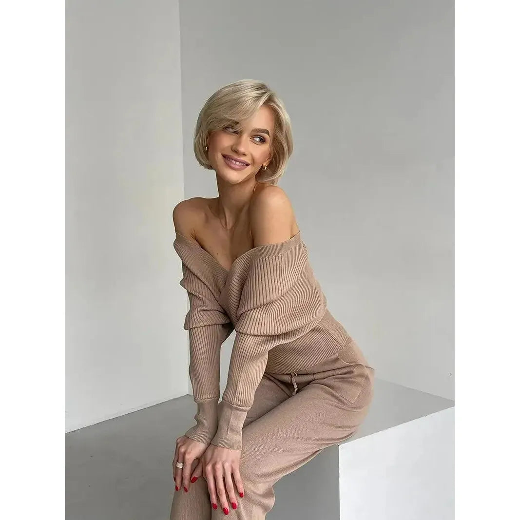 Solta - Off Shoulder Zweiteiliges Hausset - Elegare - DEA137 -   