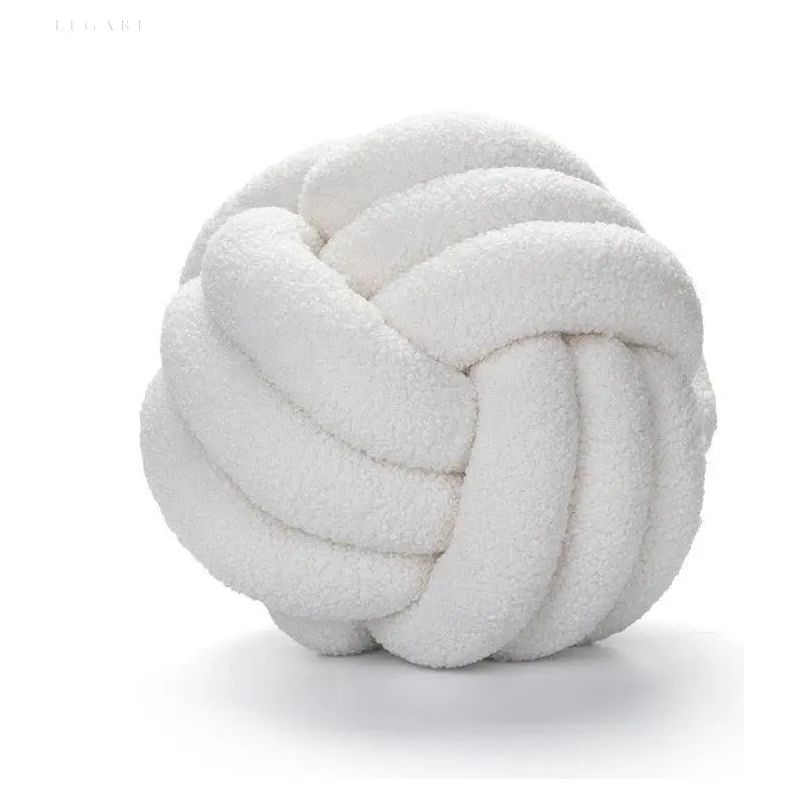 Somway geknotete Ballkissen - runde geknotete Ballkissen, Lamb velvet sofa cushion - Elegare