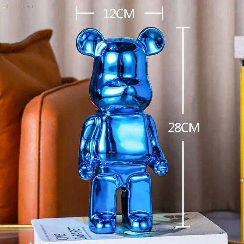 Spark Bear - Nordischer schillernder Träumer Bärenstein Statue - Elegare - DEA155 -  28cm-Blau 