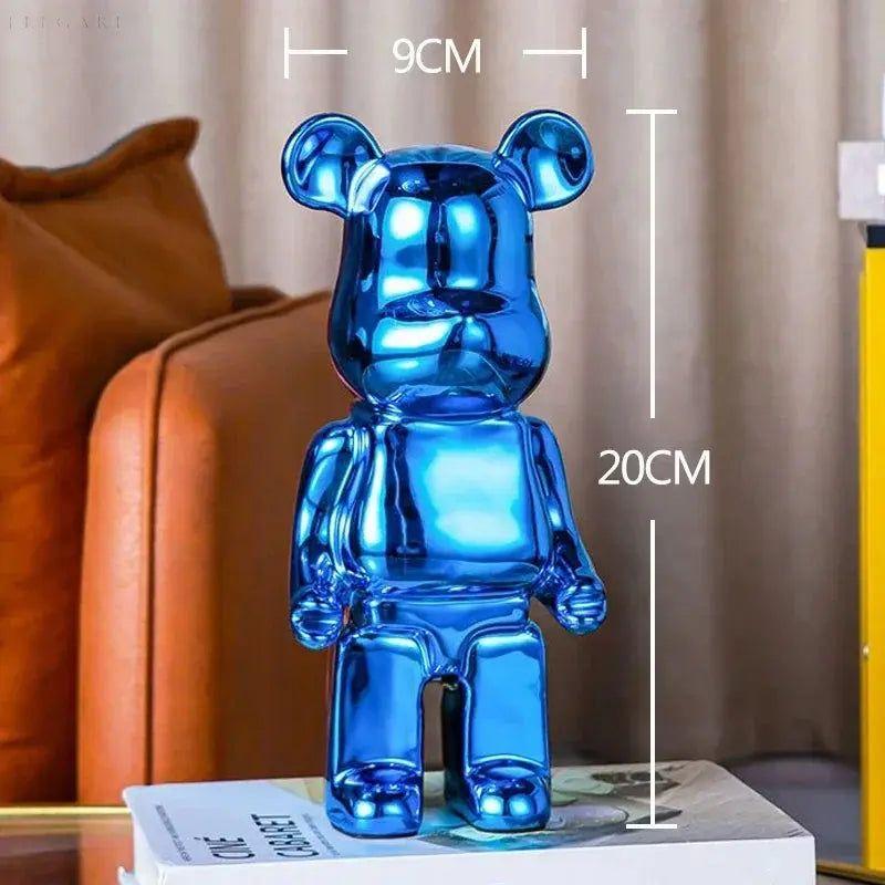 Spark Bear - Nordischer schillernder Träumer Bärenstein Statue - Elegare - DEA155 -  20cm-Blau 