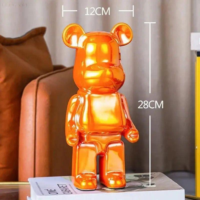 Spark Bear - Nordischer schillernder Träumer Bärenstein Statue - Elegare - DEA155 -  28cm-Orange 