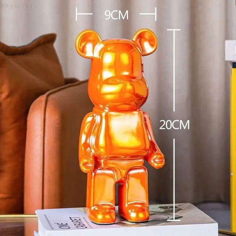 Spark Bear - Nordischer schillernder Träumer Bärenstein Statue - Elegare - DEA155 -  20cm-Orange 