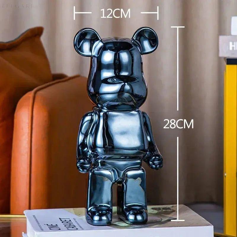 Spark Bear - Nordischer schillernder Träumer Bärenstein Statue - Elegare - DEA155 -  28cm-Schwarz 