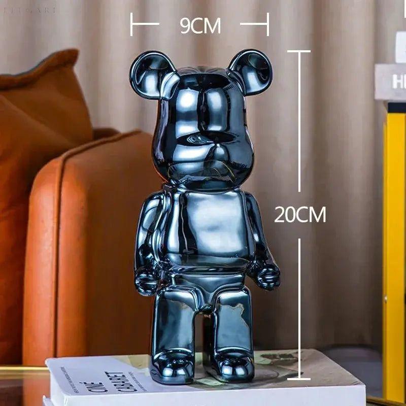 Spark Bear - Nordischer schillernder Träumer Bärenstein Statue - Elegare - DEA155 -  20cm-Schwarz 