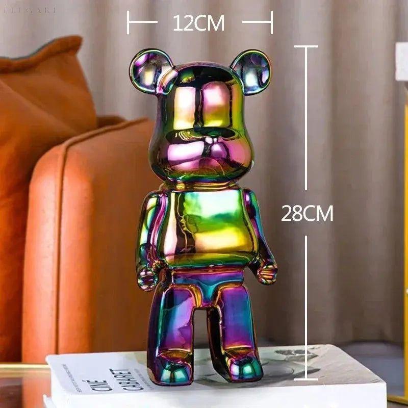 Spark Bear - Nordischer schillernder Träumer Bärenstein Statue - Elegare - DEA155 -  28cm-Buntes 