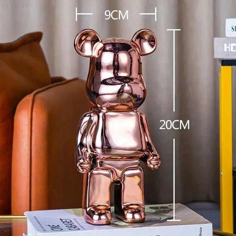 Spark Bear - Nordischer schillernder Träumer Bärenstein Statue - Elegare - DEA155 -  20cm-Rose-Gold 