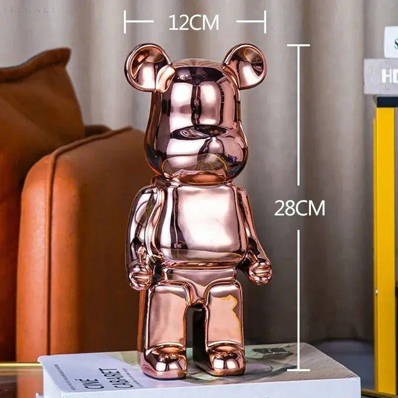 Spark Bear - Nordischer schillernder Träumer Bärenstein Statue - Elegare - DEA155 -  28cm-Rose-Gold 