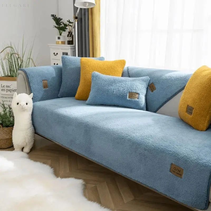 Stofi - Sofabezug | Geben Sie Ihrem Sofa ein zweites Leben! - Elegare - DEA111 -  Blau-30x50cm-Kopfkissenbezüge 