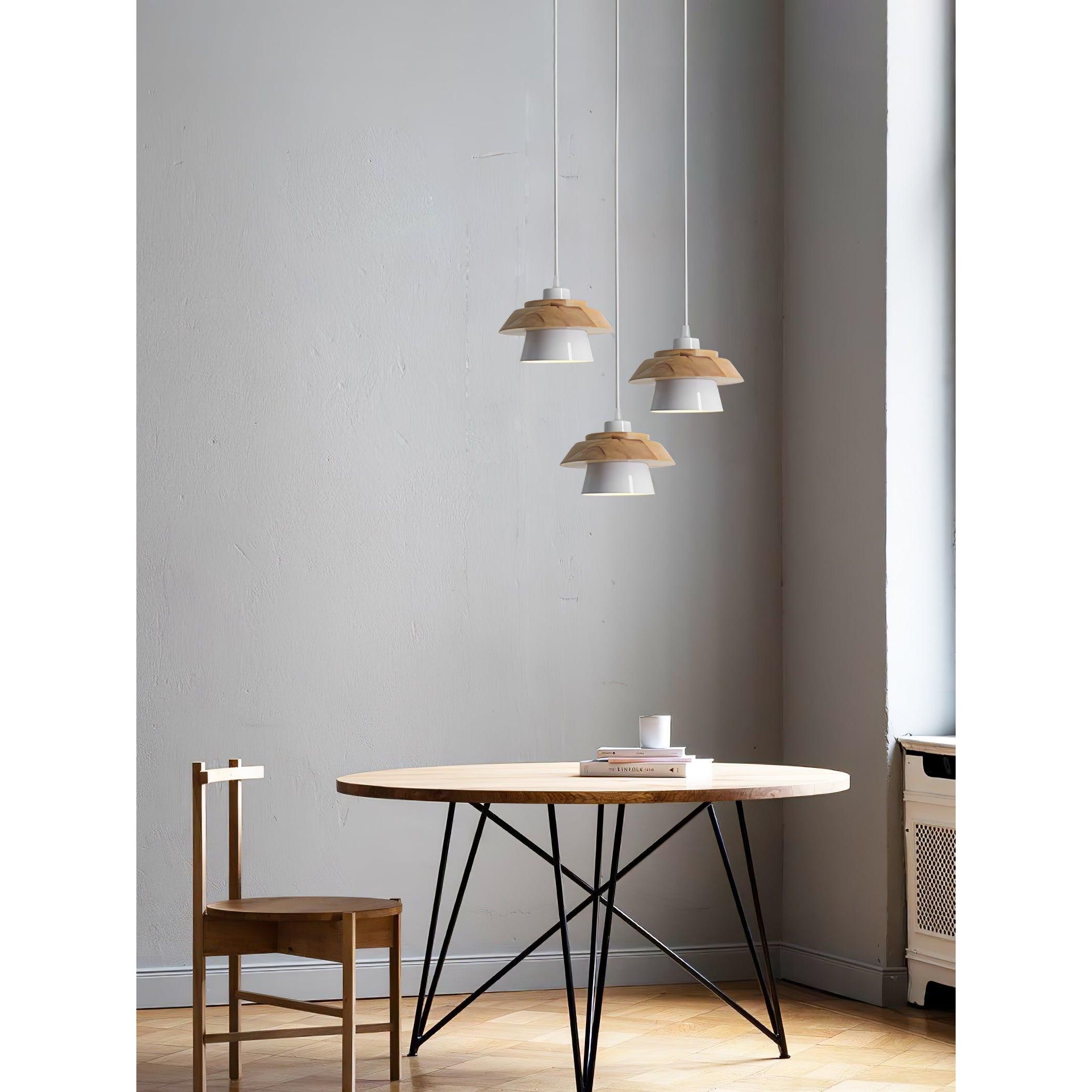 NordicMacaron Light - Moderne Nordische Holz Macaron Hängende Deckenleuchte