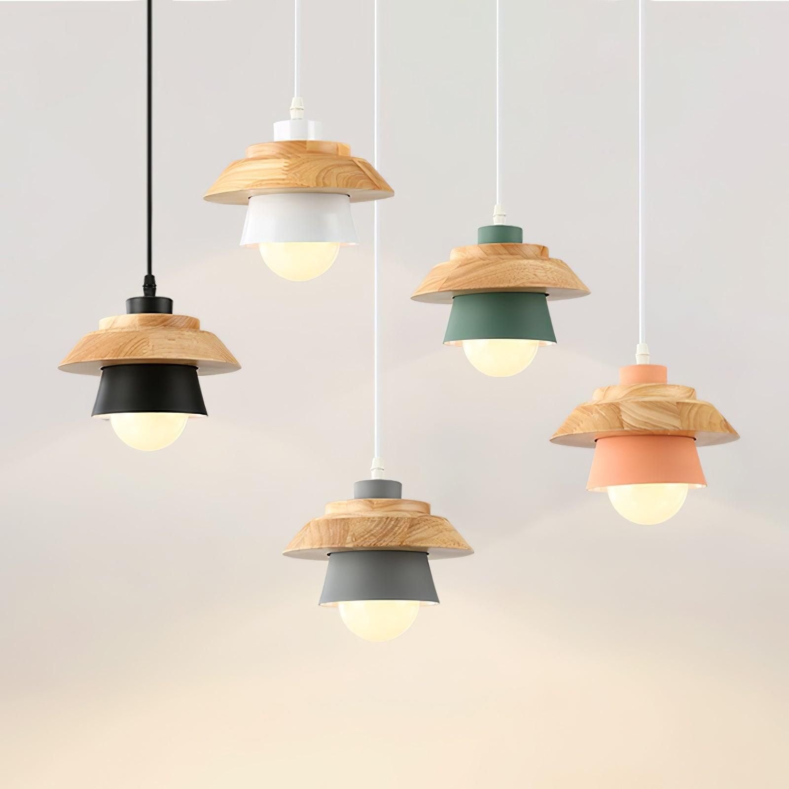 NordicMacaron Light - Moderne Nordische Holz Macaron Hängende Deckenleuchte