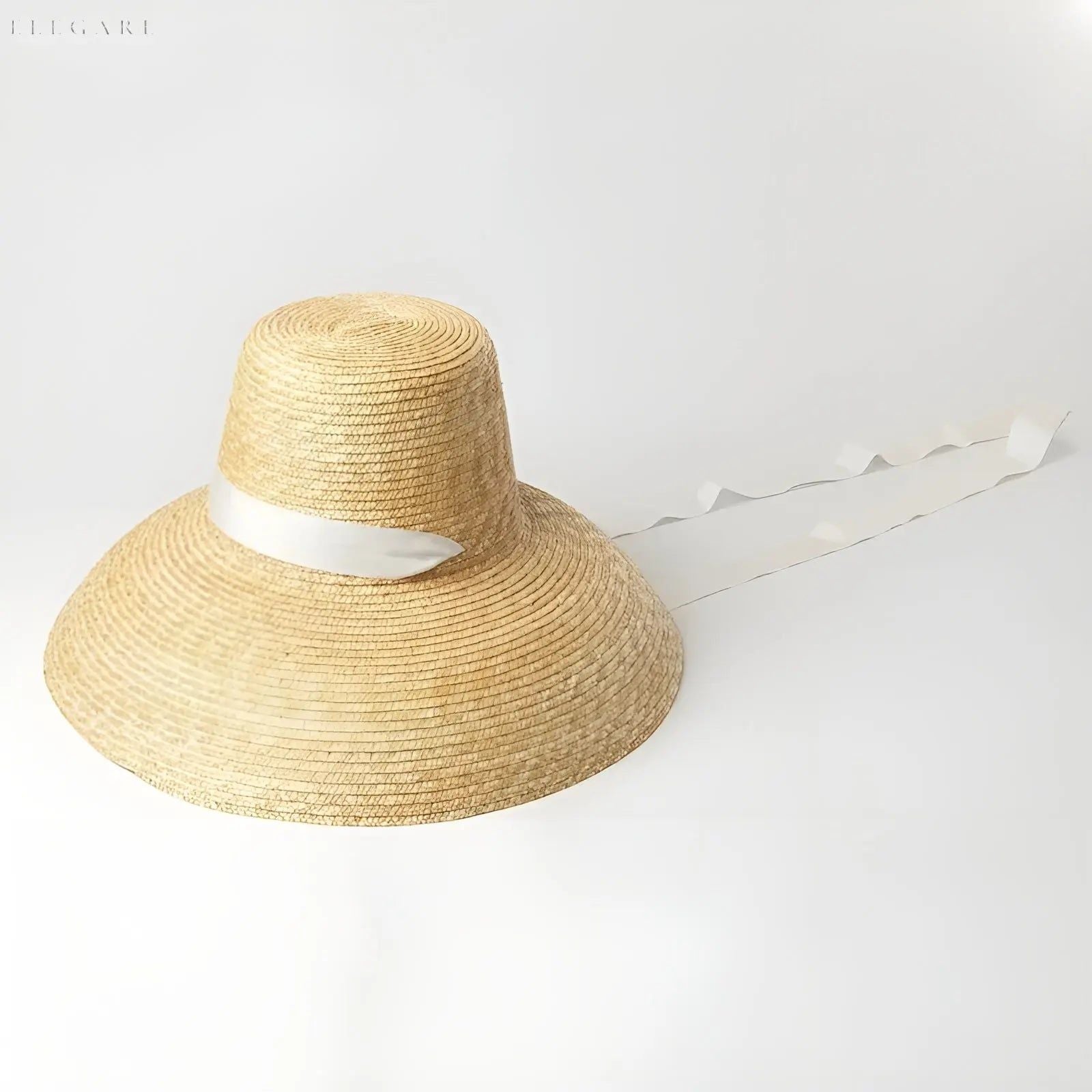 SunGlow Hat - Breitkrempiger Lampenschirm Damen Strohhut für den Sommer Elegare