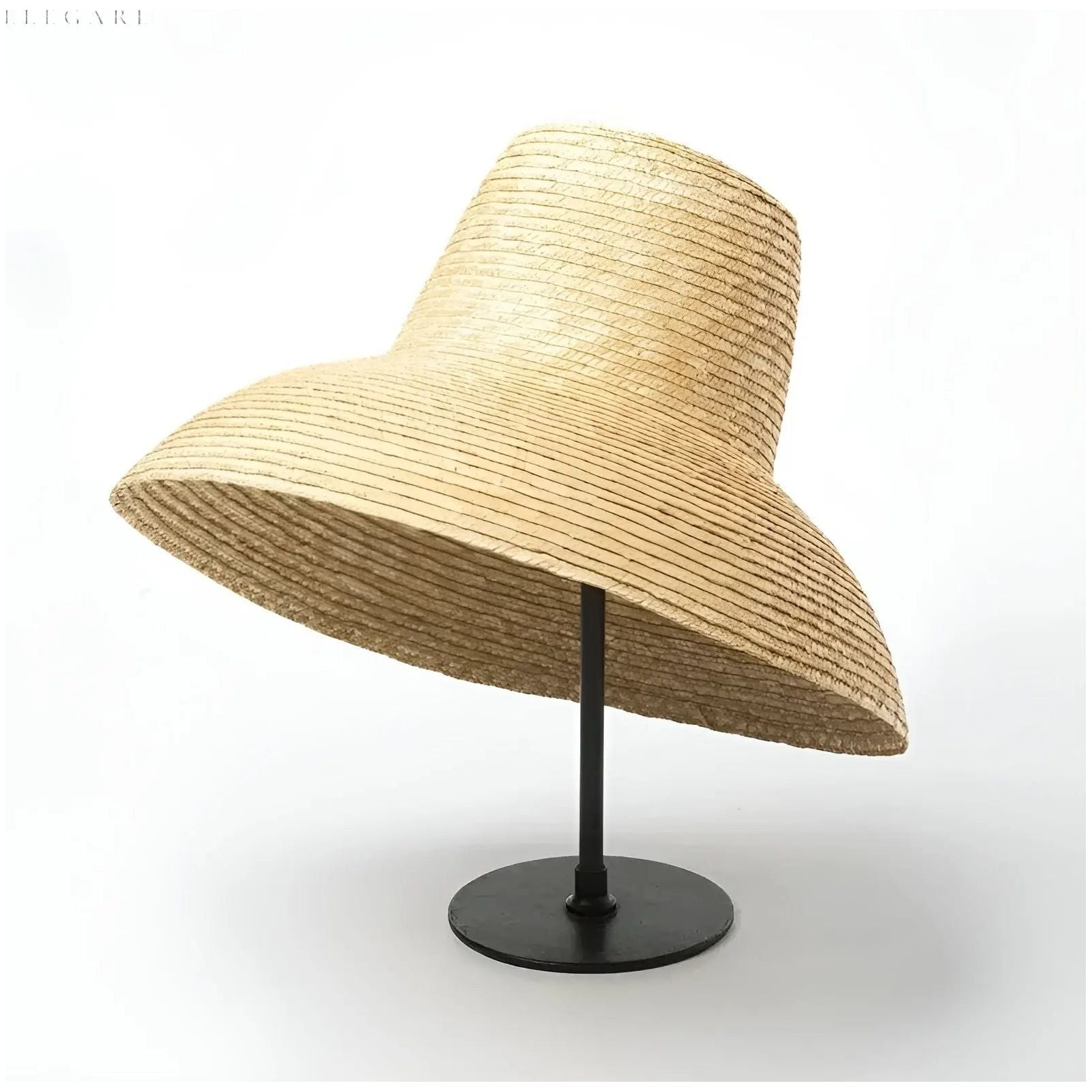 SunGlow Hat - Breitkrempiger Lampenschirm Damen Strohhut für den Sommer Elegare