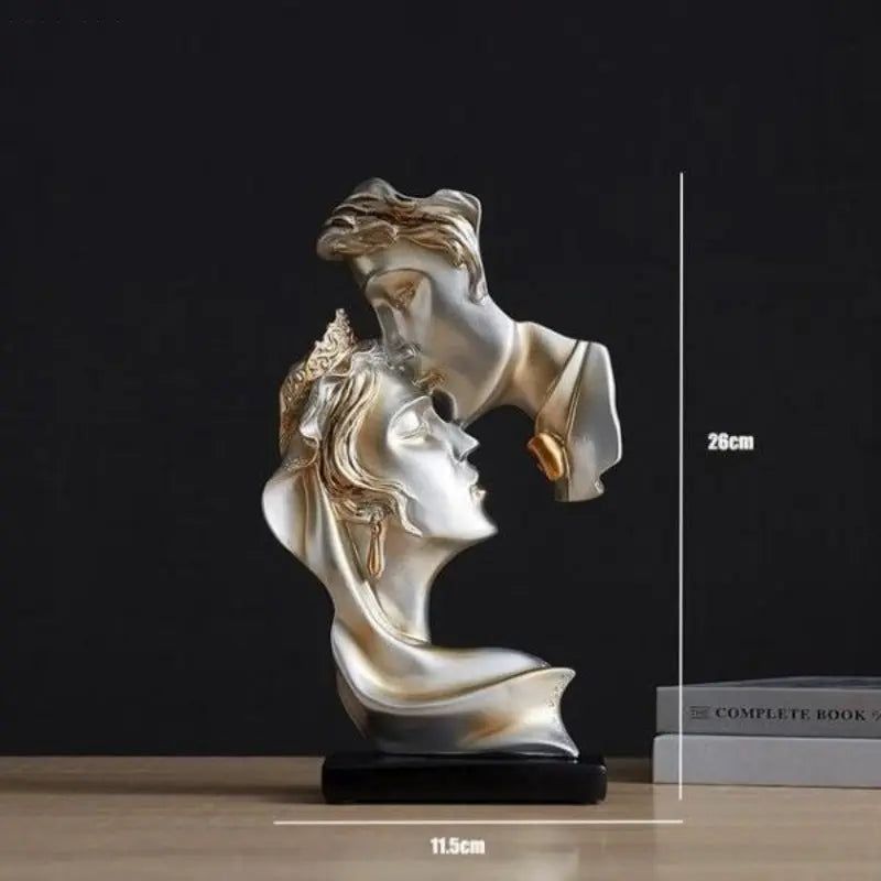 Sweet Kiss - Stirnküssendes Liebespaar Statue - Elegare - DEA188 -  Champagner-Gold 