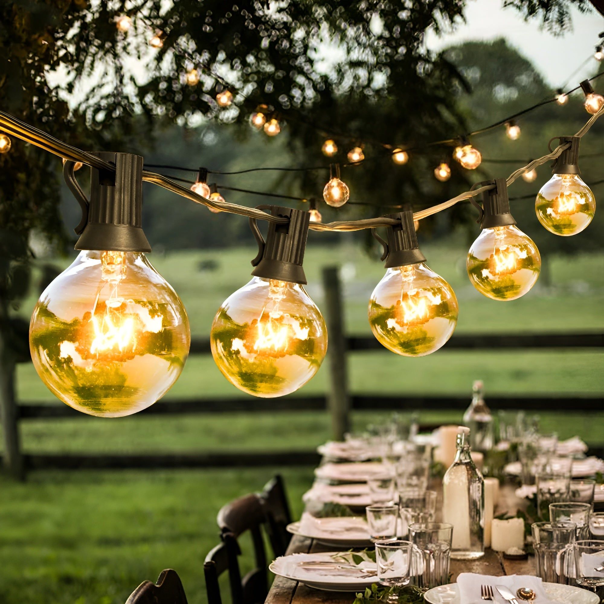 FairyFlicker String Lights - Luxuriöse Terrassenbeleuchtung mit wasserdichtem Schutz - Elegare