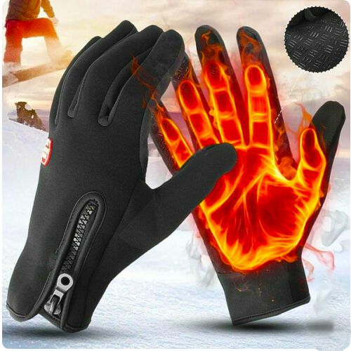Schwarze Thermo-Handschuhe aus Neopren, wasserdicht und touchscreen-geeignet