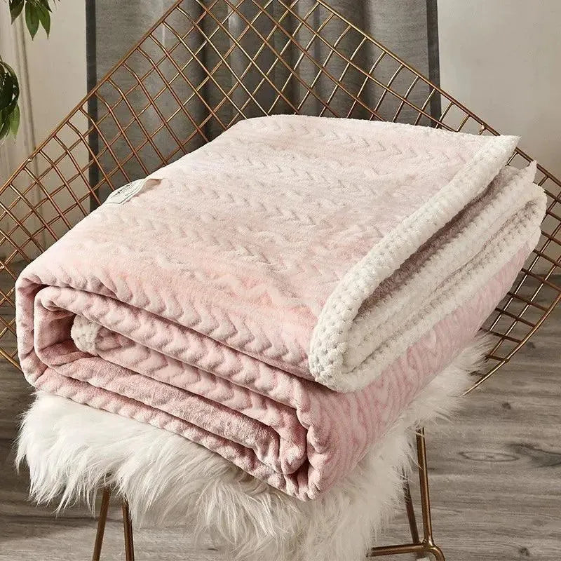 Torvi - Warme und kuschelige Winterdecke - Elegare - DEA116 -  200x230cm-Rosa 