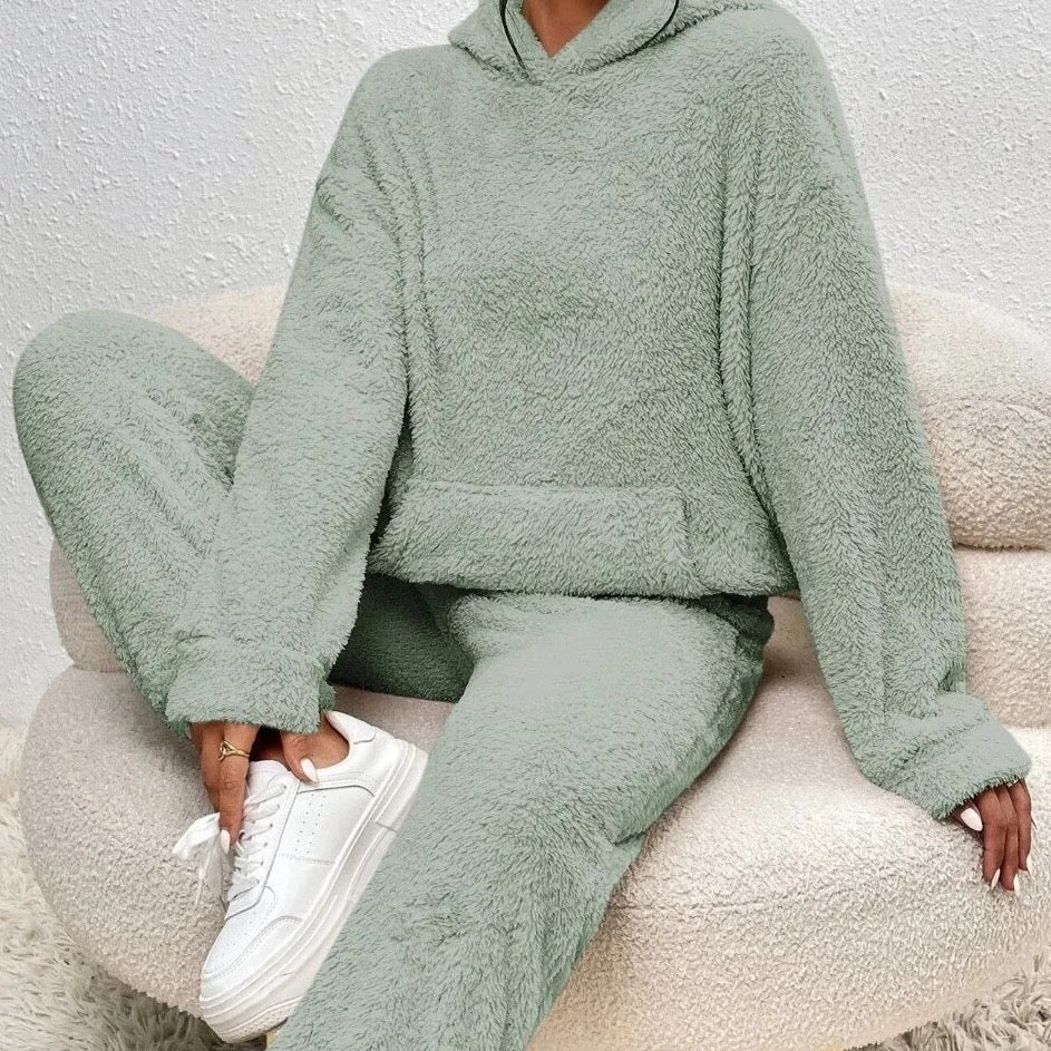 Kuscheliger Damen-Teddy-Hausanzug – Winter Homewear Set