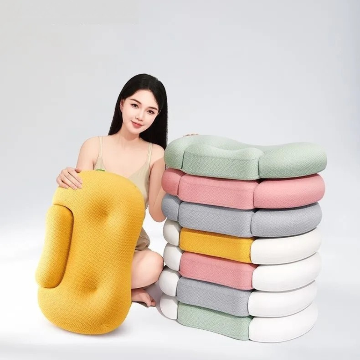 Nackenkissen aus Memory-Schaumstoff – Ergonomisches orthopädisches Konturstützkissen Bettkissen zur Linderung von Nackenschmerzen