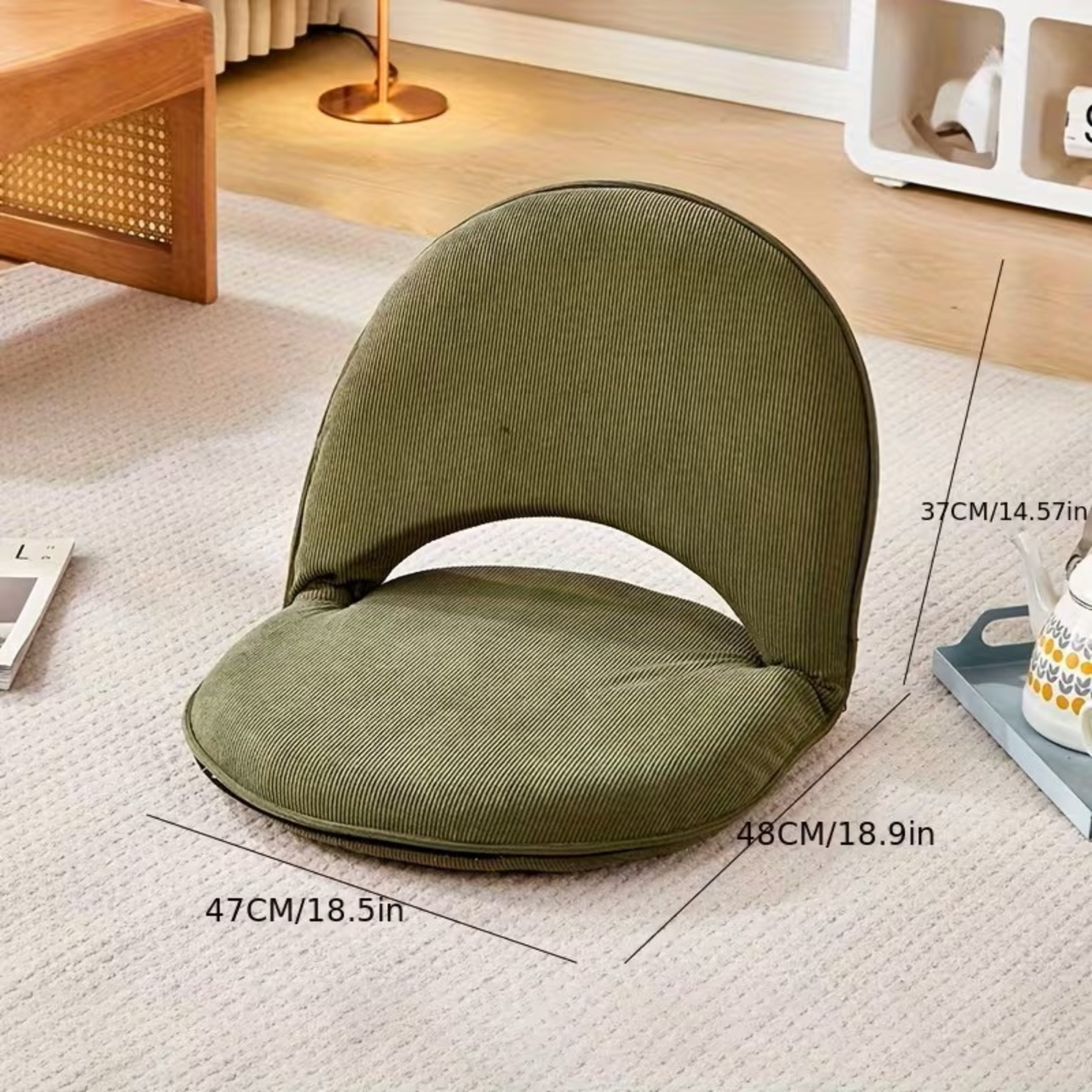 Verstellbarer Lazy-Sessel – Faltbar & Komfortabel | Perfekt für Entspannung zu Hause - Olivgrün - Wohnzubehör