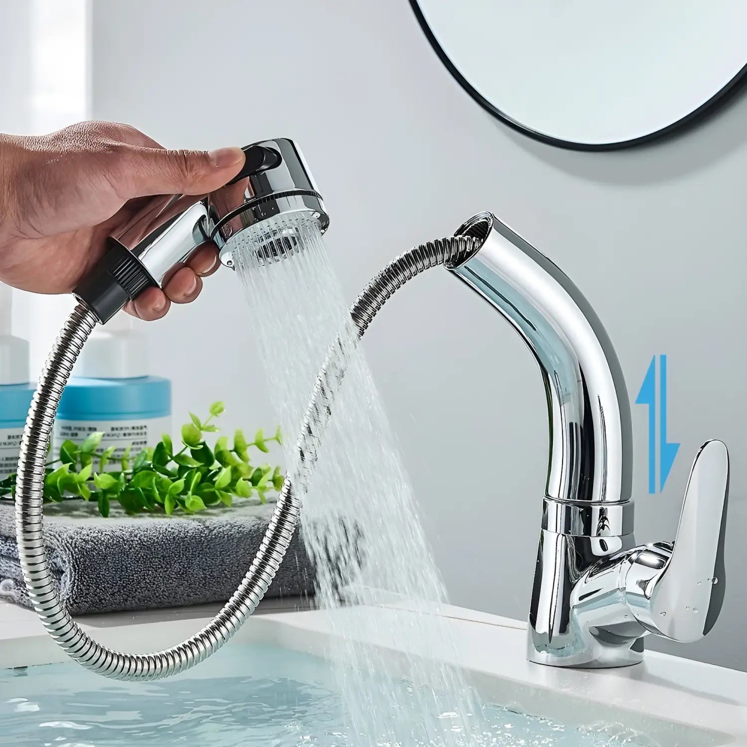 Ausziehbare Waschbeckenarmatur – Flexibel Verstellbar & Elegantes Design | Perfekt für Bad und Gäste-WC