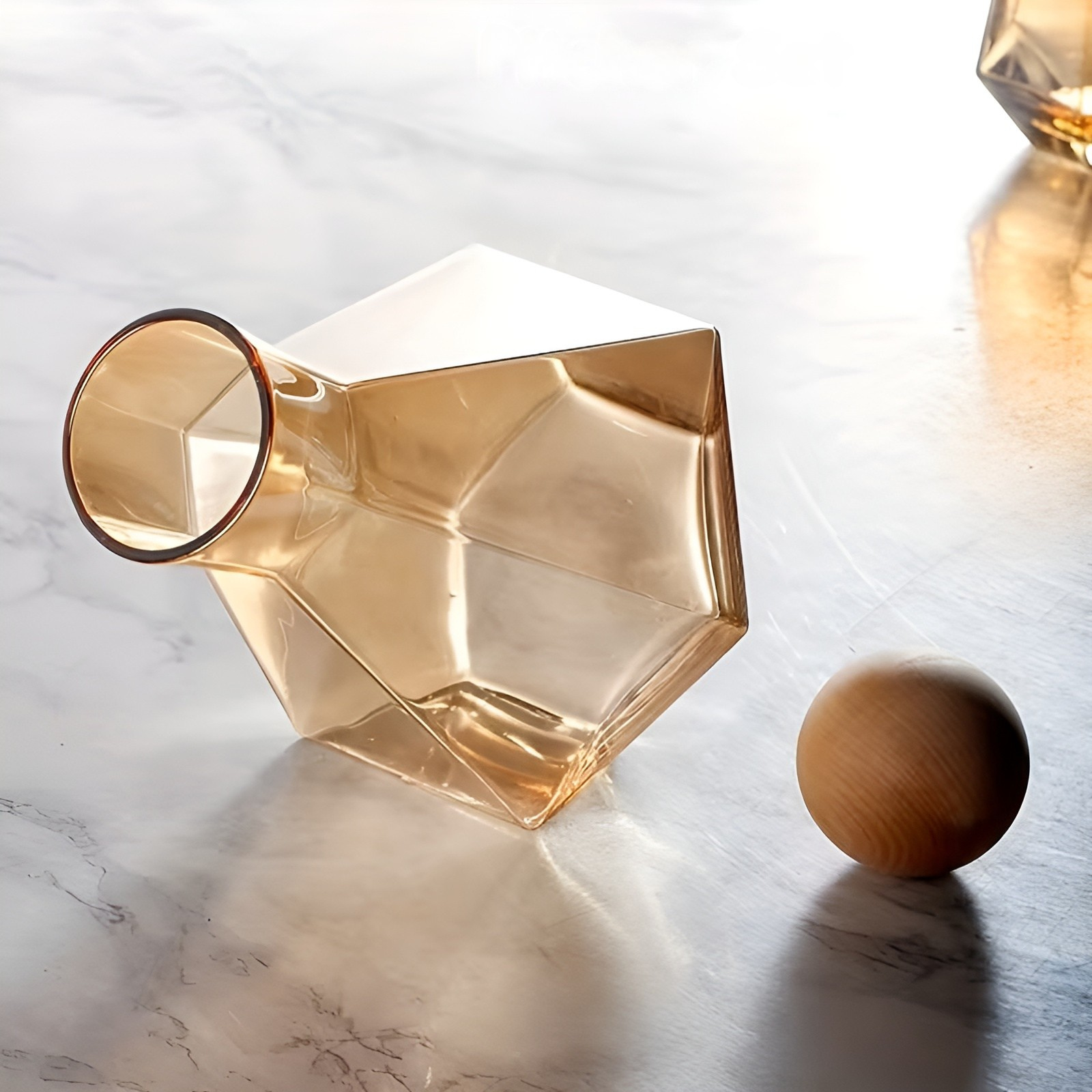 Diamantglas-karaffen-set Mit 4 Gläsern – Modern Und Dekorativ | 5-teiliges Set Mit Deckeln Für Wasser Saft Und Wein