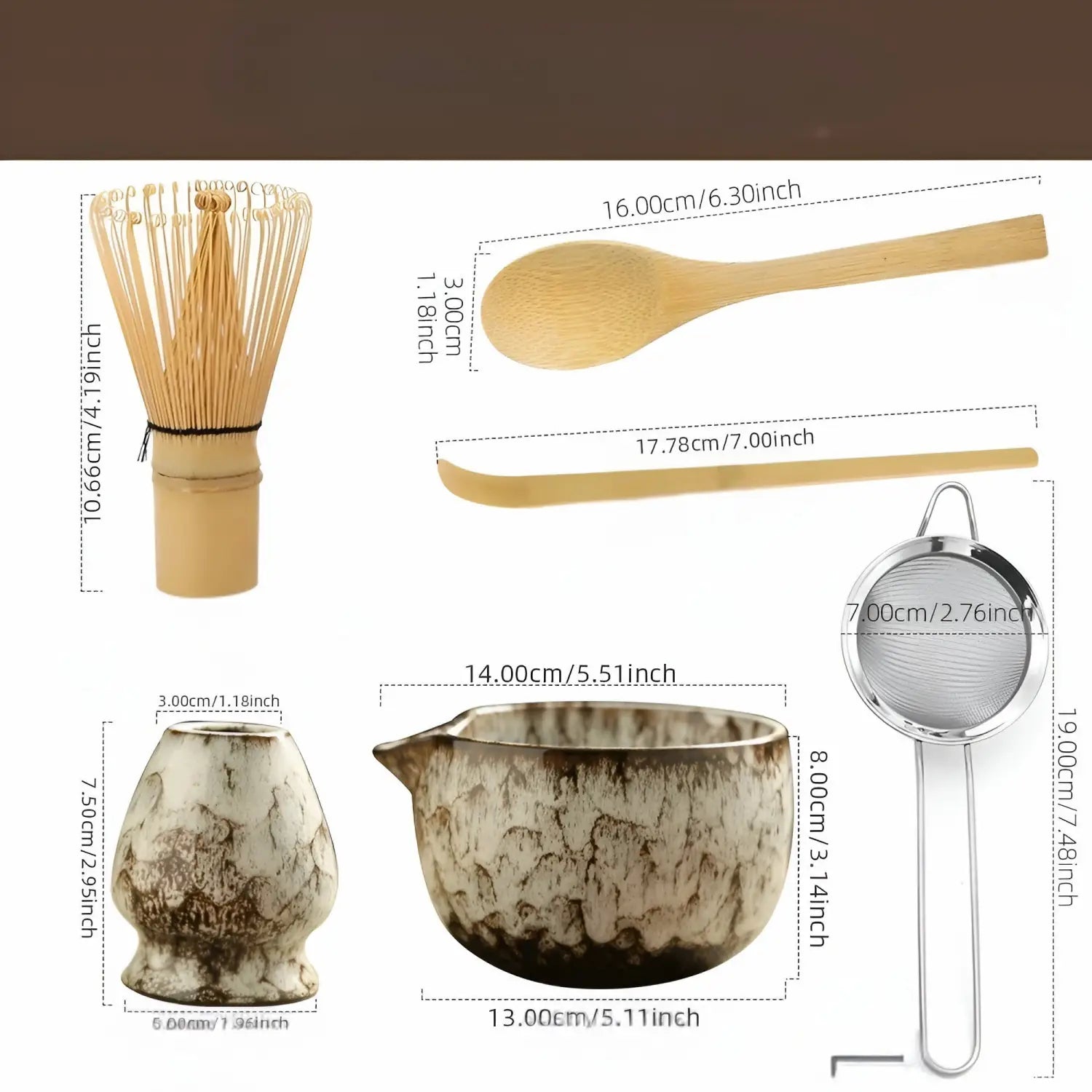 Matcha-Teeset – 6-teiliges Zubehör für die traditionelle Zubereitung | Hochwertig und Authentisch