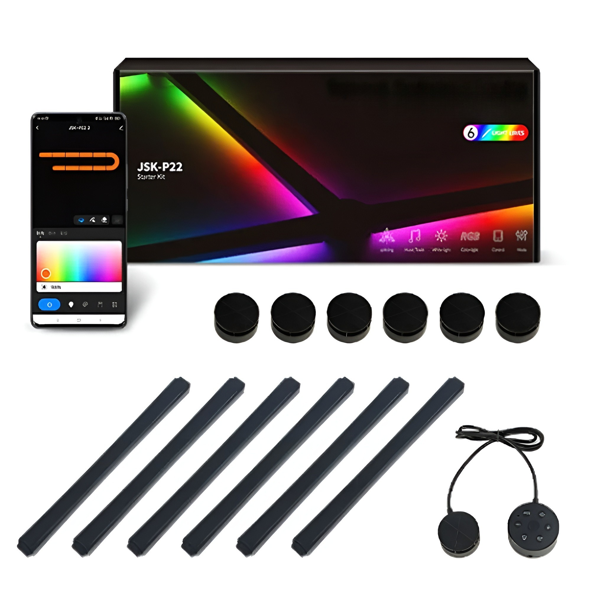 Smarte RGB Wandleuchte – Farbwechsel & Musiksteuerung | Perfekte Ambientebeleuchtung für TV, Schlafzimmer & Gamingraum