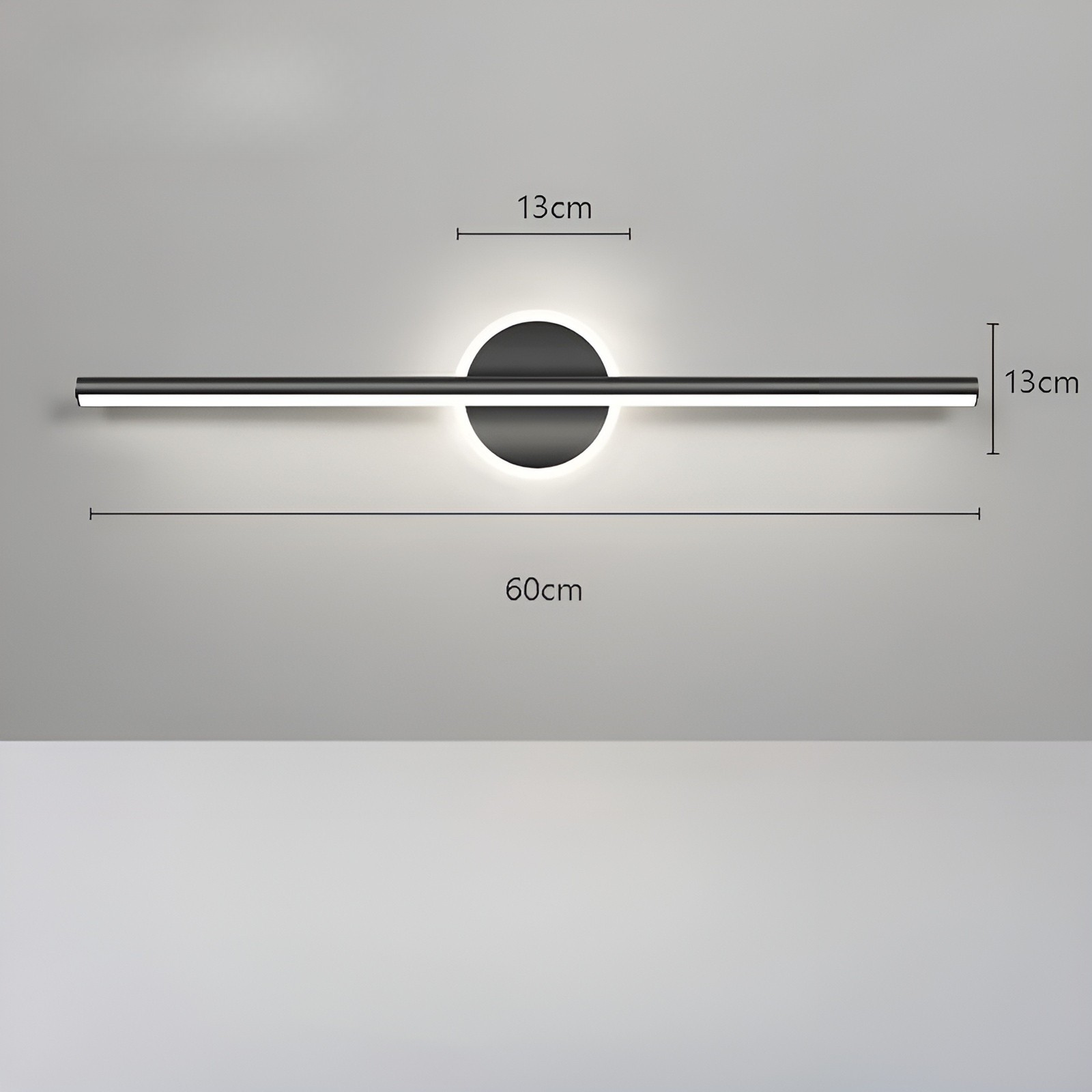 LED-Wandleuchte mit Spiegelfront – Schwarzgold Minimalistisch | Ideal für Schlafzimmer, Flur, Wohnzimmer und Innenbeleuchtung