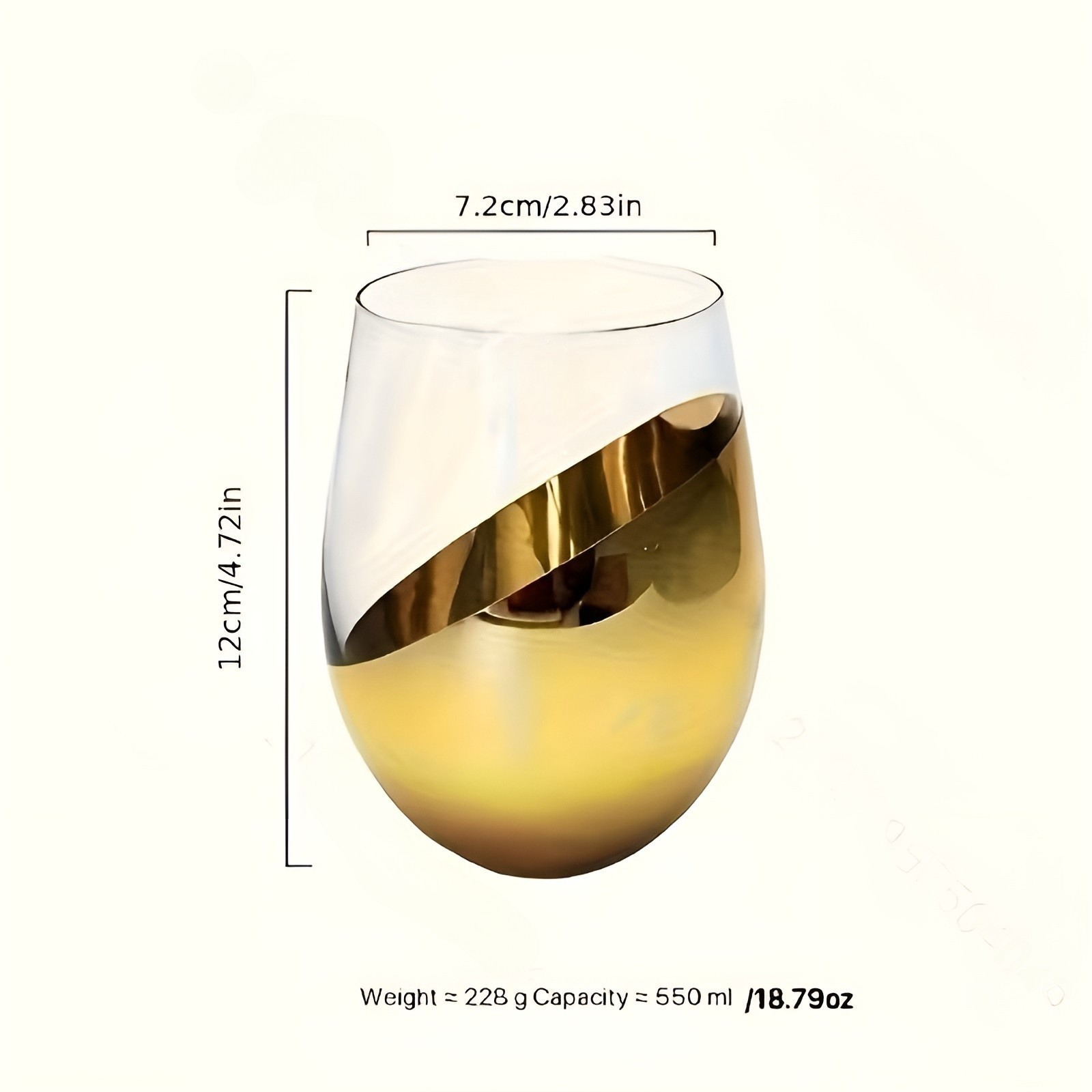 Stielloses Rotweinglas-Set – Geometrisches Design & Rutschfest | Wiederverwendbar und Elegant - Weinglas